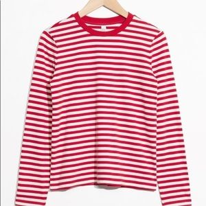 Other stories red and white striped long sleeve t-shirt